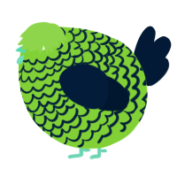 A grass and tumblr chicken with a lace pattern