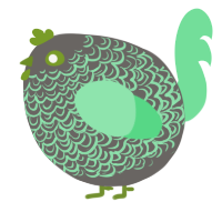 A grey and spring chicken with a double-lace pattern