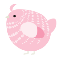 A rose chicken with a bar pattern