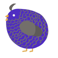 A indigo and grey chicken with a lace pattern