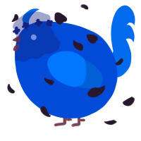 A ultramarine and sapphire chicken