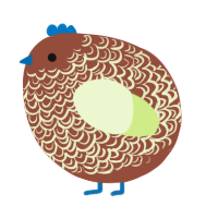 A russet and apple chicken with a double-lace pattern