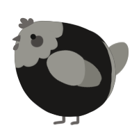 A sable and ash chicken with a head pattern