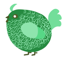 A viridian and spring chicken with a double-lace pattern