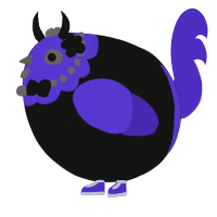 A black and indigo chicken with a head pattern