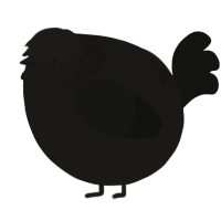 A sable and black chicken with a neck-speckle pattern