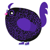 A black and overcast chicken with a double-lace pattern