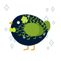 A tumblr and chartreuse chicken with a half-lace pattern
