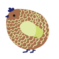 A brown and lemon chicken with a lace pattern