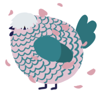 A rose and sea chicken with a lace pattern