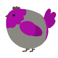 A ash and plum chicken with a head pattern