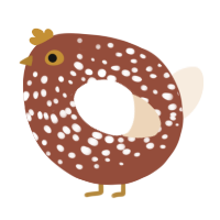 A russet and cream chicken with a speckle pattern