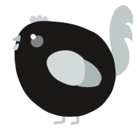 A sable and silver chicken