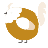 A ochre and cream chicken with a head pattern