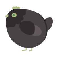 A silver chicken with a head pattern