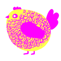 A apple and amethyst chicken with a double-lace pattern