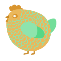 A honey and spring chicken with a lace pattern