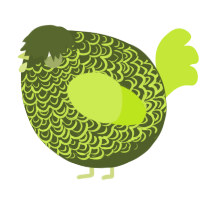 A olive and lime chicken with a double-lace pattern
