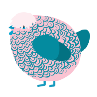 A rose and sea chicken with a double-lace pattern