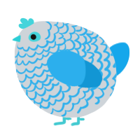 A mist and sky chicken with a lace pattern