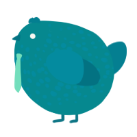 A teal and sea chicken with a speckle pattern