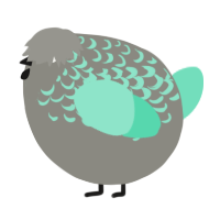 A ash and mint chicken with a half-lace pattern