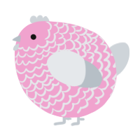 A pink and mist chicken with a lace pattern