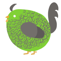 A grass and grey chicken with a double-lace pattern