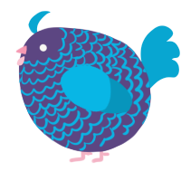 A overcast and cerulean chicken with a lace pattern