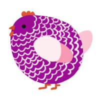 A plum and rose chicken with a lace pattern