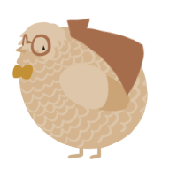 A beige chicken with a lace pattern