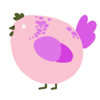 A rose and orchid chicken with a neck-speckle pattern