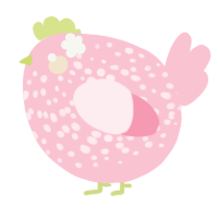 A rose chicken with a speckle pattern