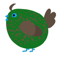 A leaf and bark chicken with a speckle pattern