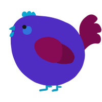 A indigo and wine chicken