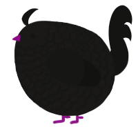 A sable and black chicken with a lace pattern