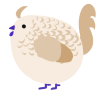 A cream and beige chicken with a half-lace pattern