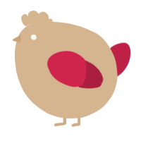A beige and crimson chicken