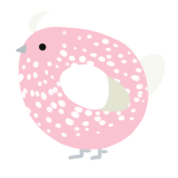 A rose and white chicken with a speckle pattern