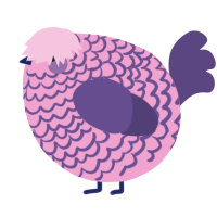 A pink and overcast chicken with a lace pattern