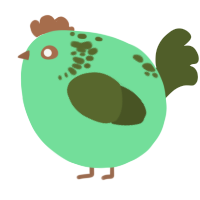 A spring and olive chicken with a neck-speckle pattern