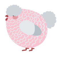 A rose and mist chicken with a lace pattern