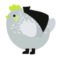 A silver and mist chicken with a half-lace pattern