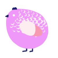 A lavender and rose chicken with a half-lace pattern