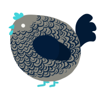 A ash and tumblr chicken with a double-lace pattern