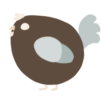 A bark and silver chicken