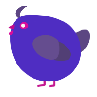 A indigo and overcast chicken