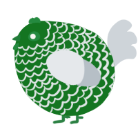 A leaf and mist chicken with a lace pattern