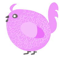 A lavender chicken with a double-lace pattern
