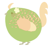 A amethyst and teal chicken with a half-lace pattern